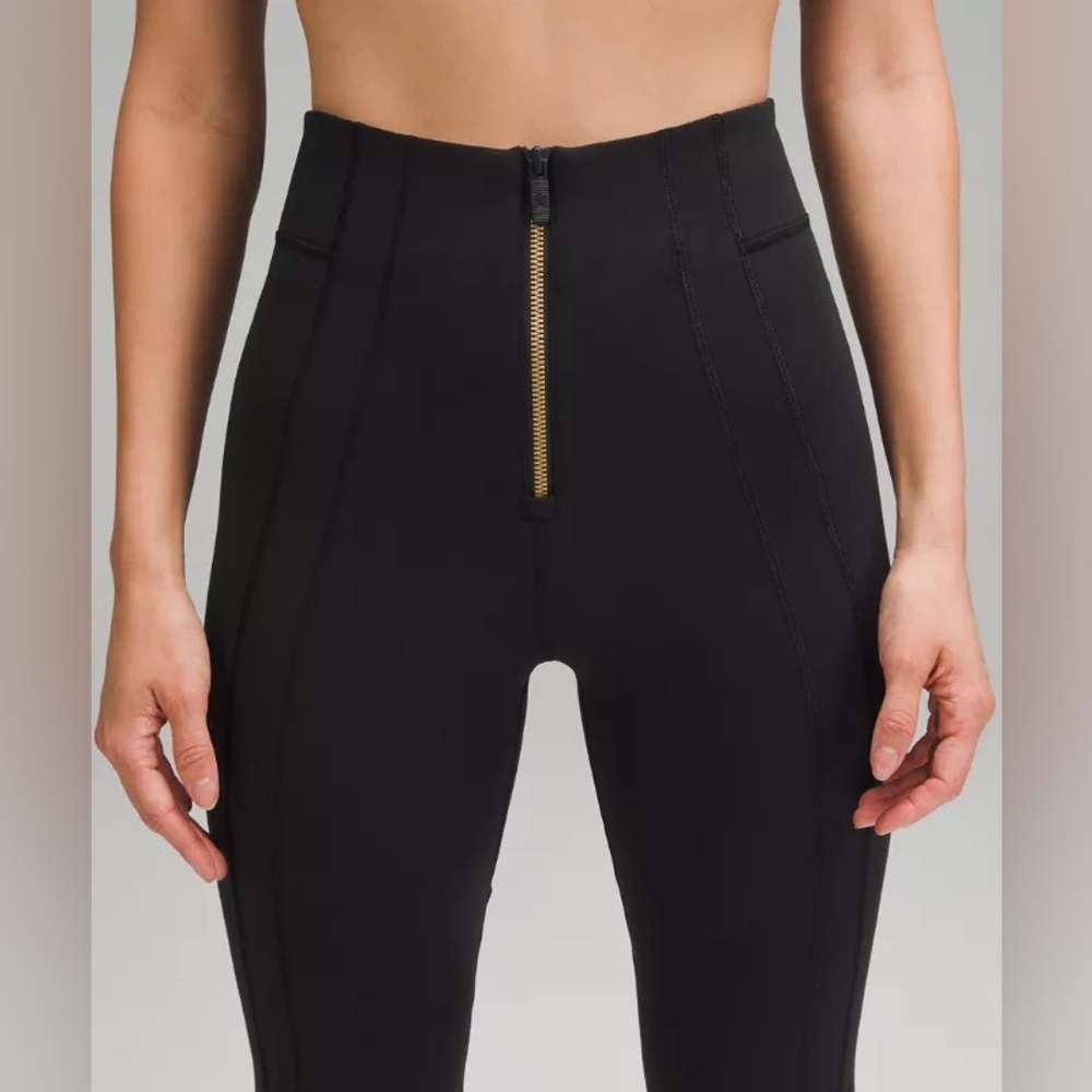 Lululemon Define Zip-Front High-Rise Flared Pant Black Size 4 Luon Yoga Leggings - Picture 3 of 9